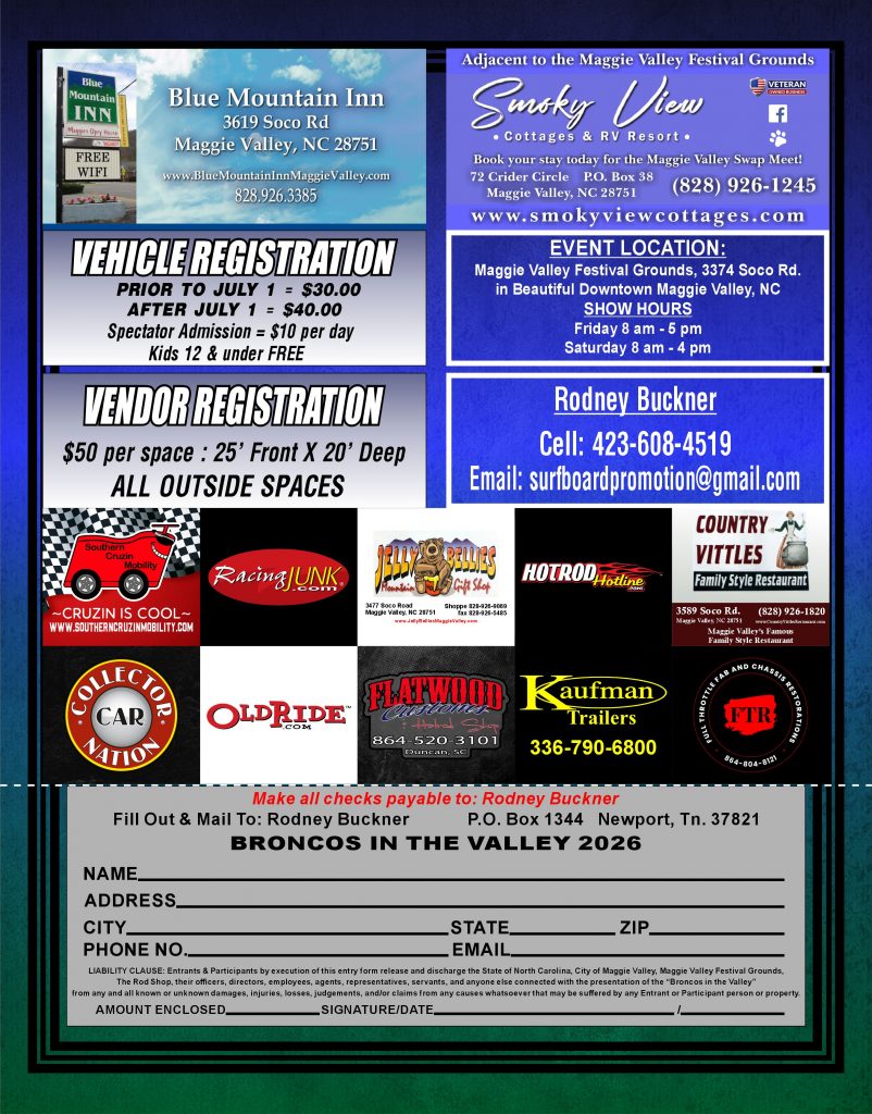 BRONCOS IN THE VALLEY 2026 FLYER BACK