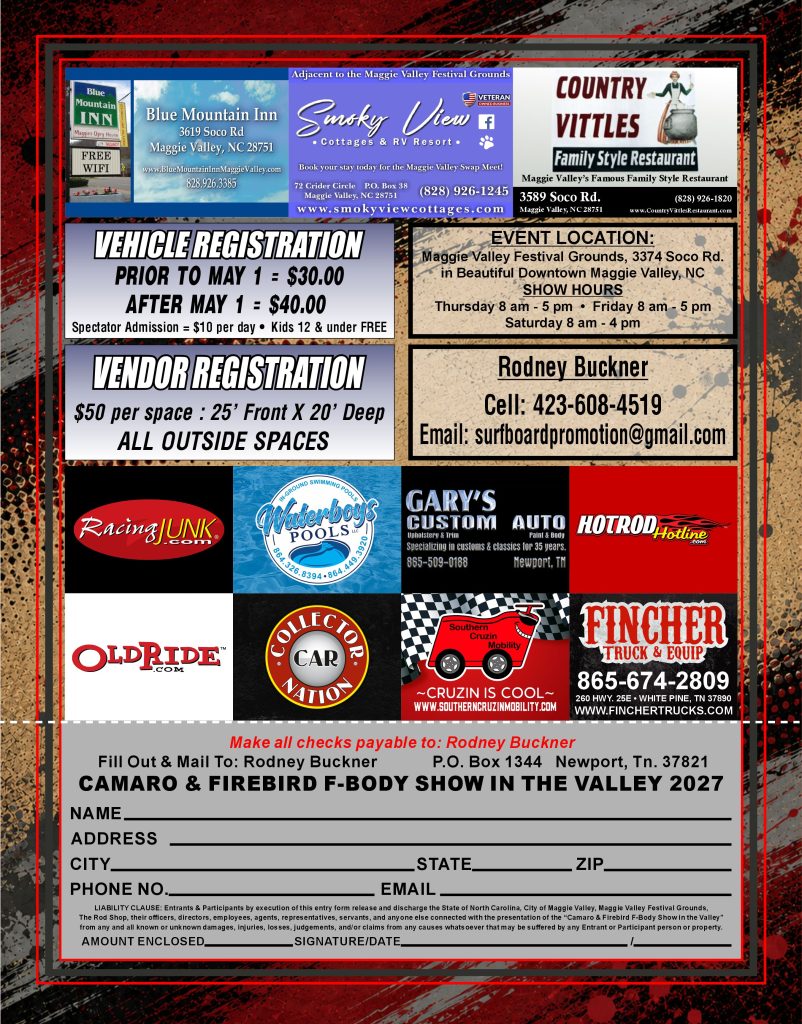 CAMARO AND FIREBIRD 2027 FLIER BACK